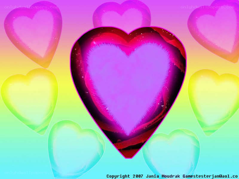colorful heart wallpaper