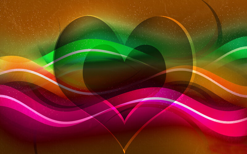 Colorful Heart Waves