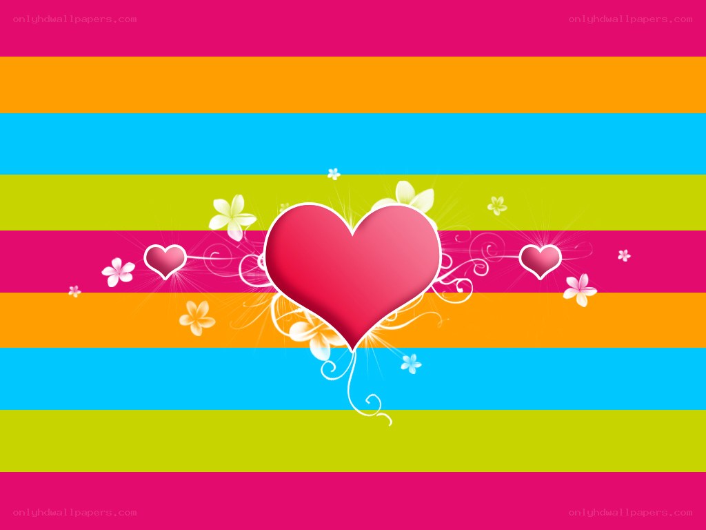 colorful heart with flowers
