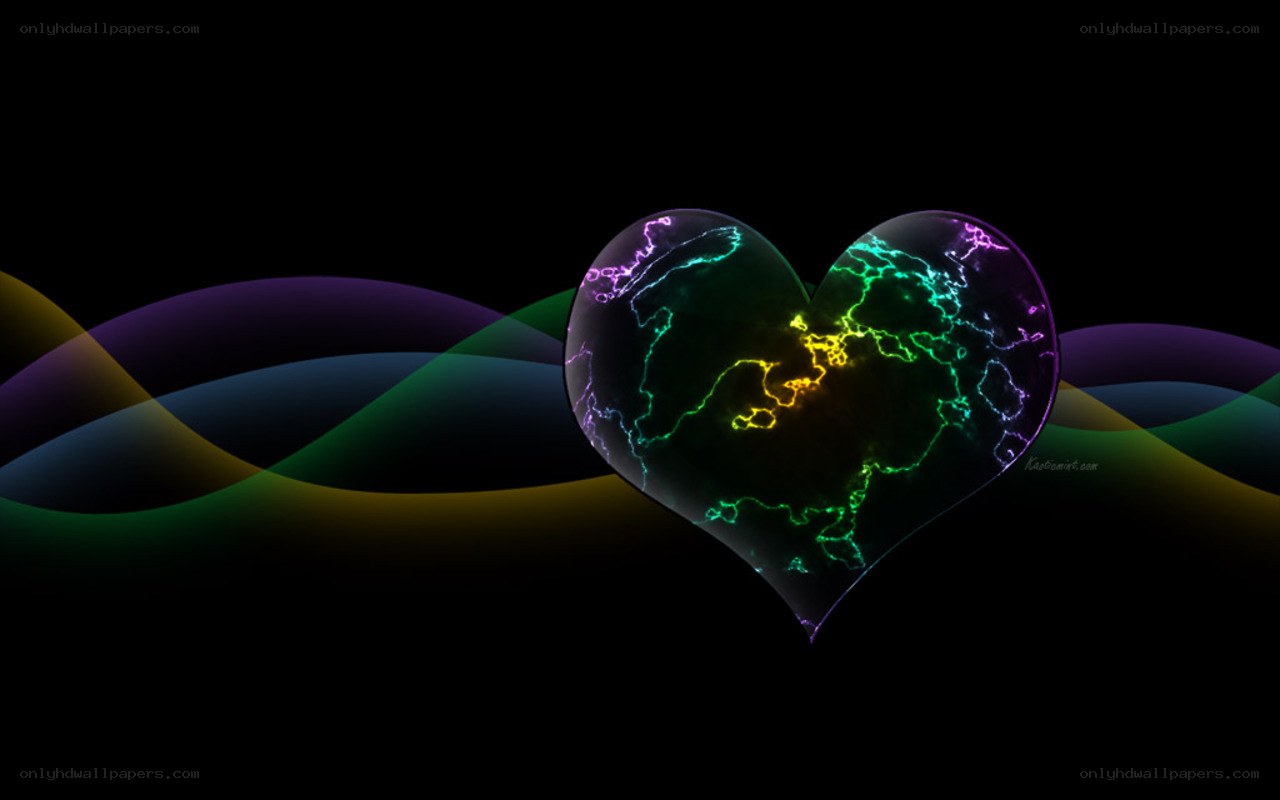 colorful heart with lightning