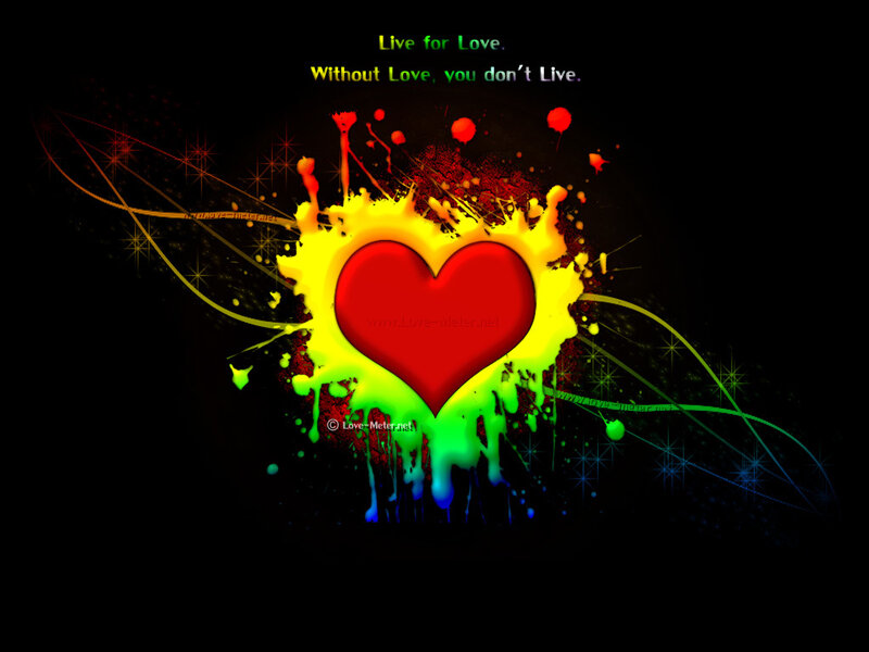 Colorful heart with love quote