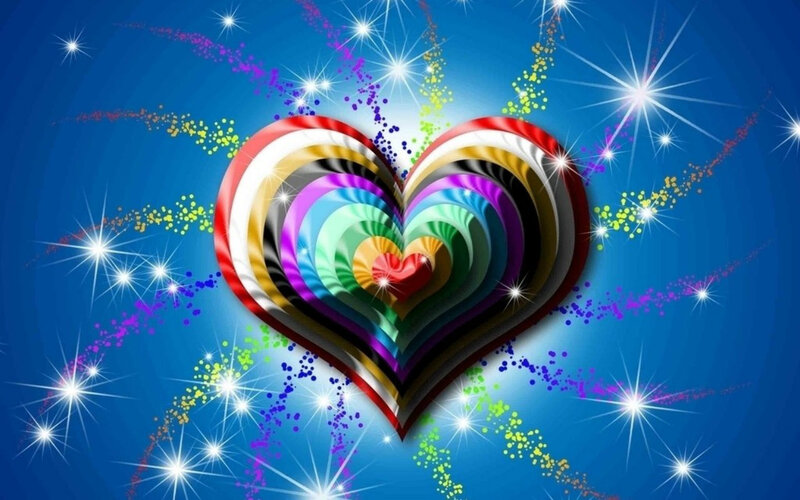 Colorful Heart with Sparkles