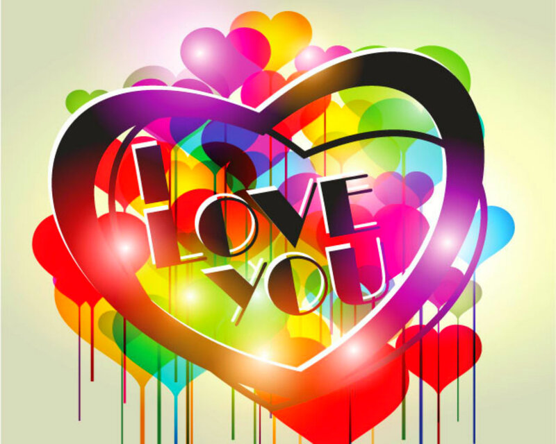 Colorful Heart with Text