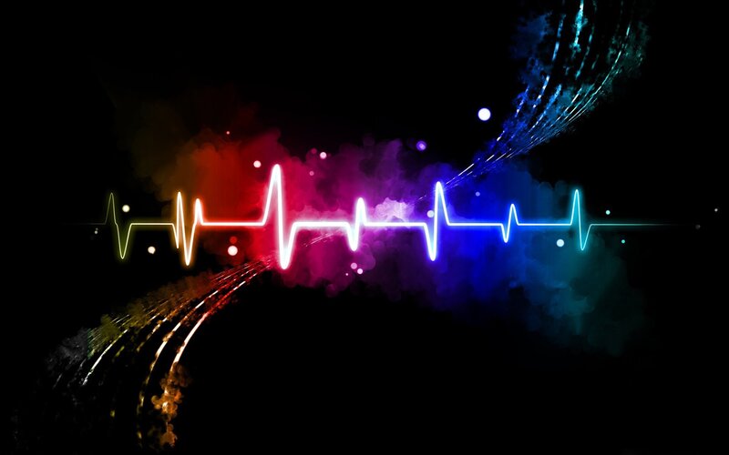 colorful heartbeat wave