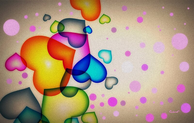 Colorful Hearts and Circles