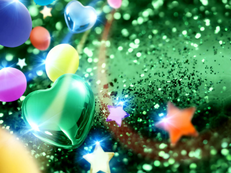 colorful hearts and stars