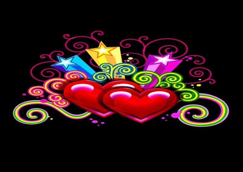 colorful hearts and stars design