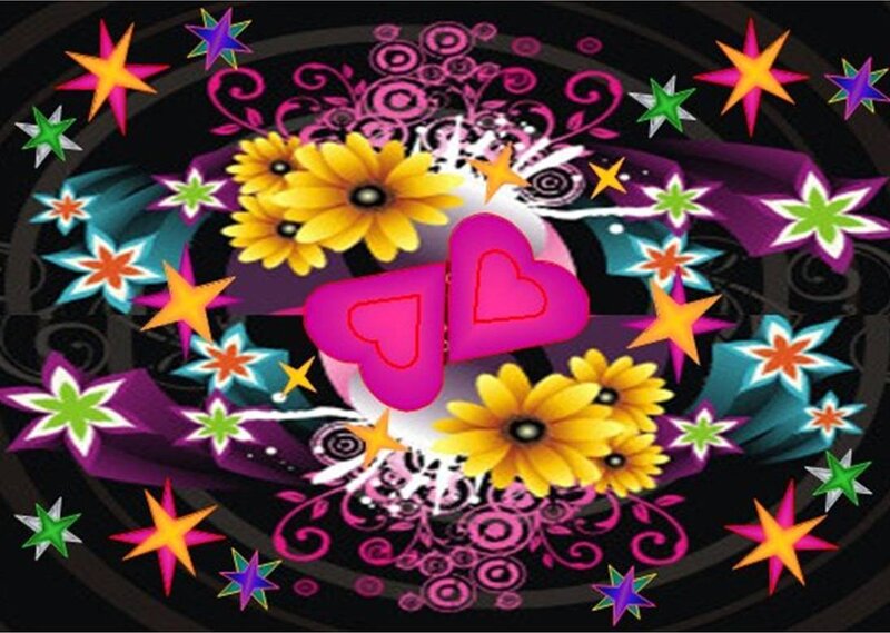 colorful hearts and stars design
