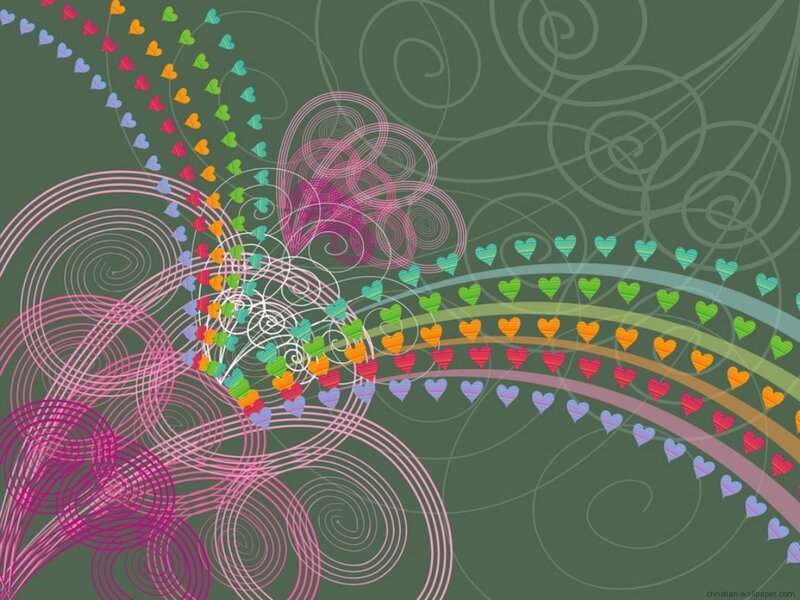 colorful hearts and swirls