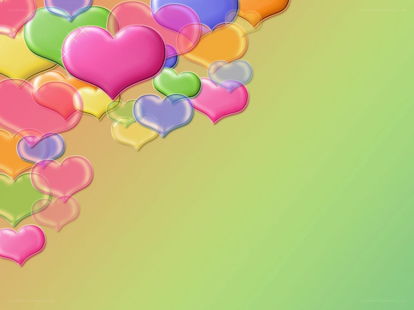 colorful hearts background
