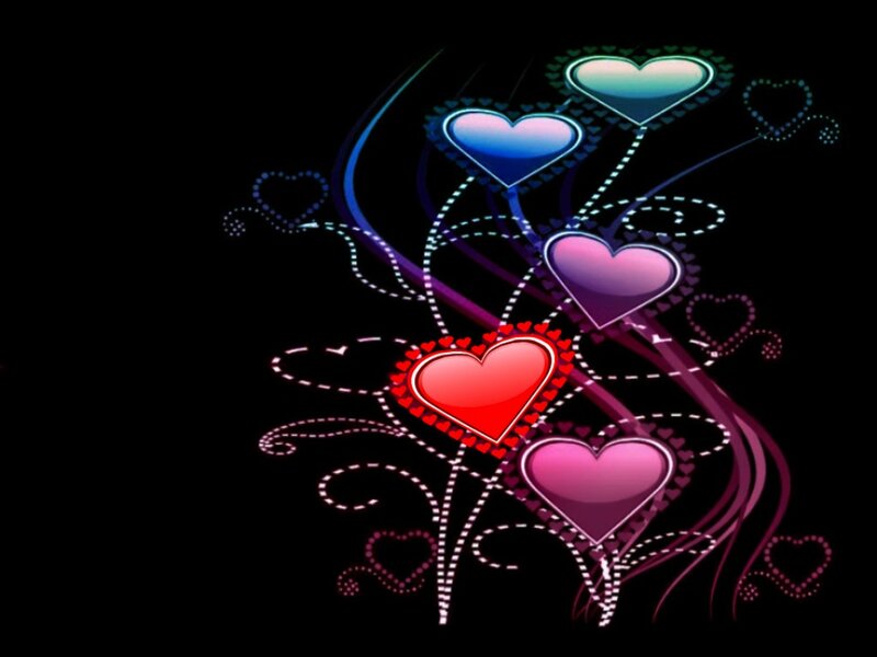 Colorful Hearts Design — Black