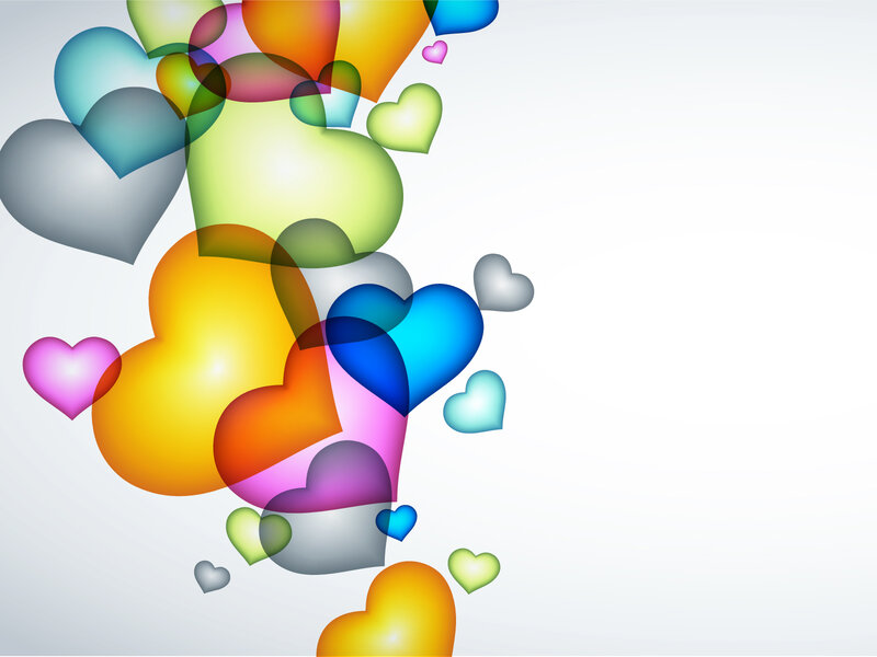 Colorful Hearts Floating — Yellow