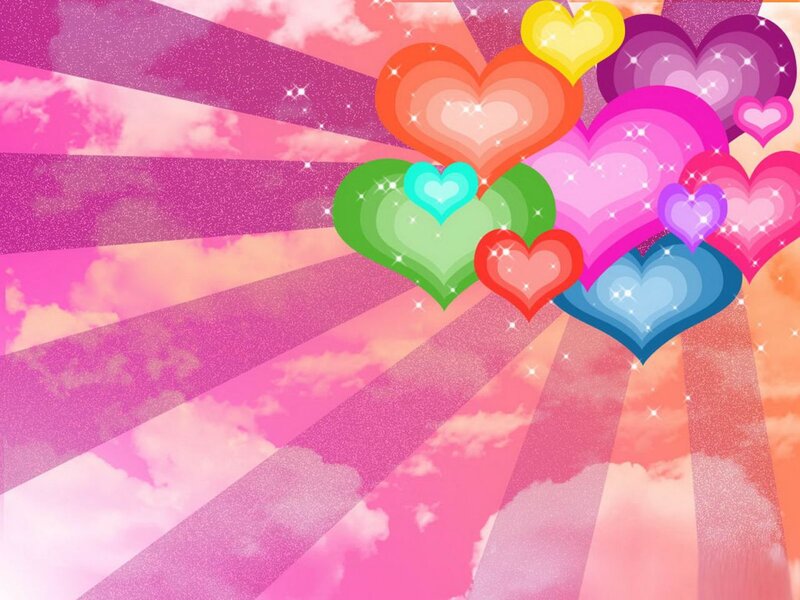 Colorful Hearts in Sky