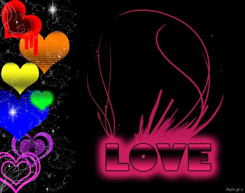 colorful hearts love design
