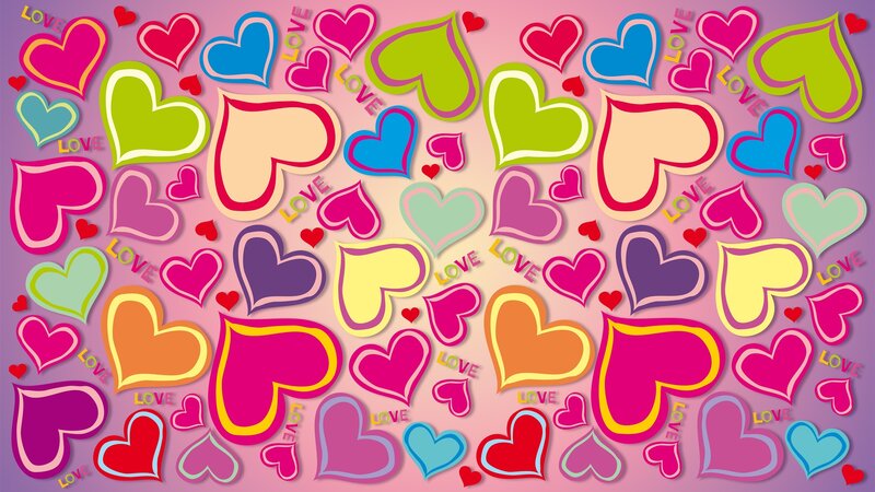 Colorful Hearts Pattern — Pink, Playful