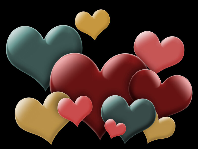 Colorful Hearts — Red, Festive