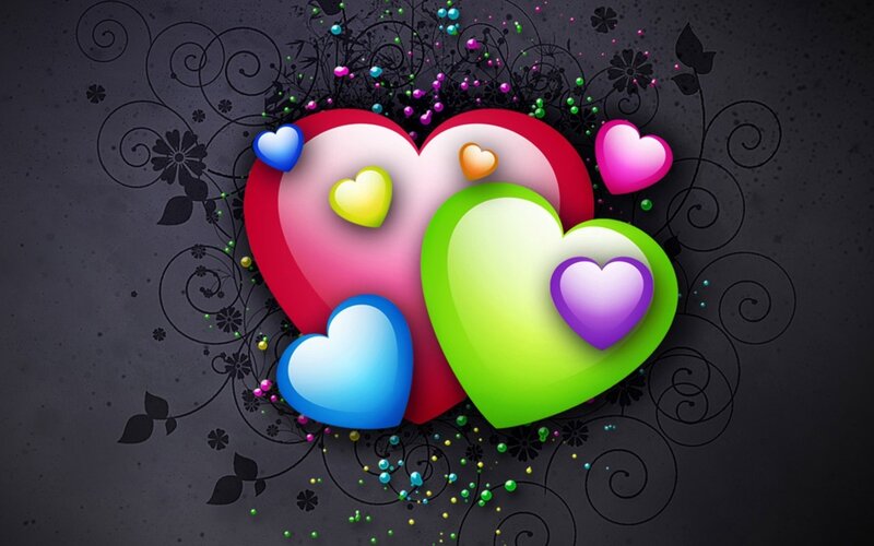 colorful hearts wallpaper