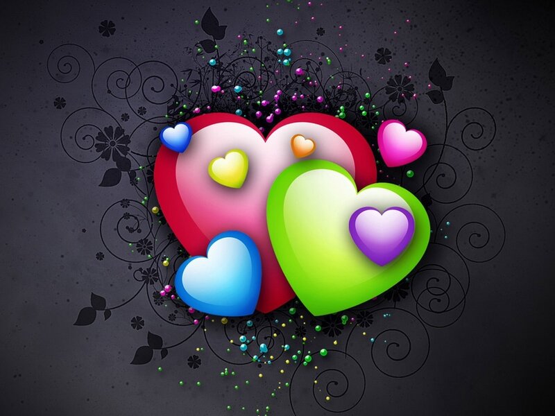 colorful hearts wallpaper