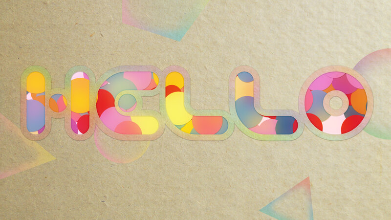 colorful hello text