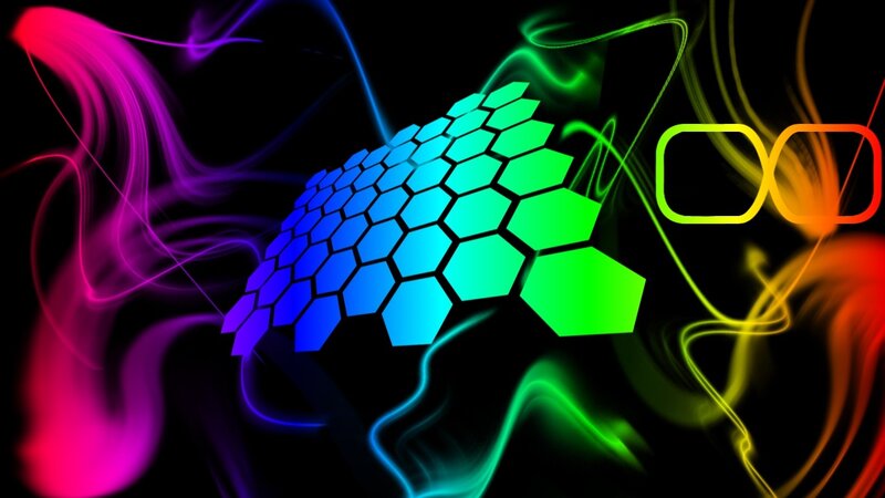 colorful hexagon abstract art