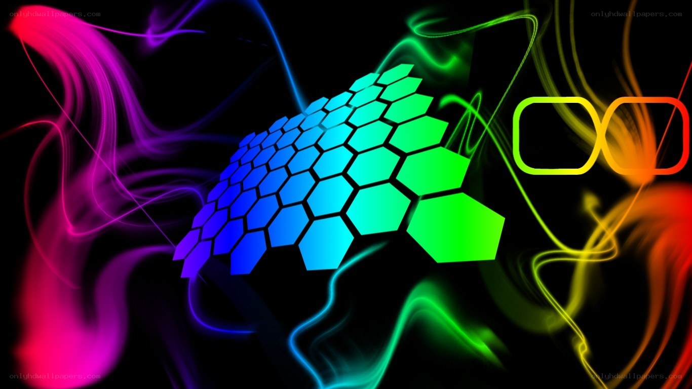 colorful hexagon abstract art