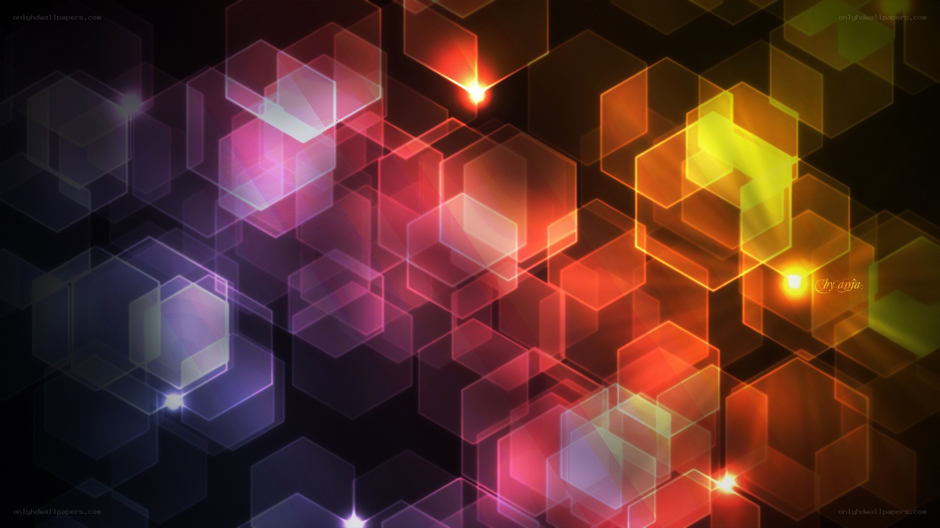 Colorful hexagon abstract background