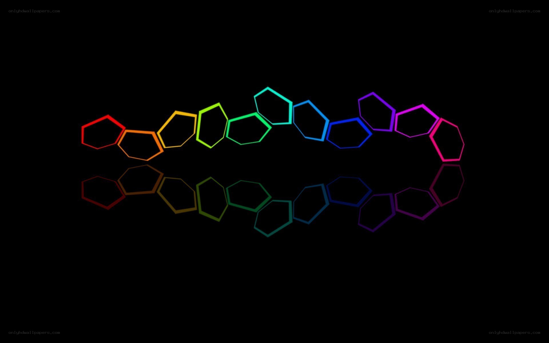 colorful hexagon chain