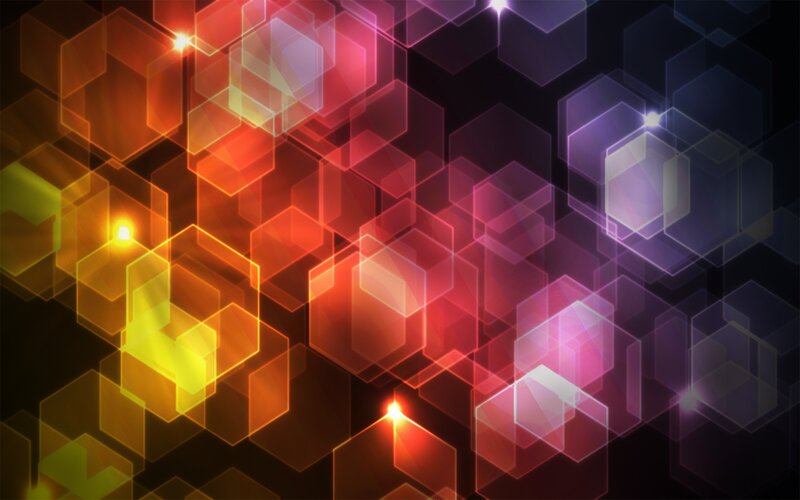 colorful hexagon light pattern