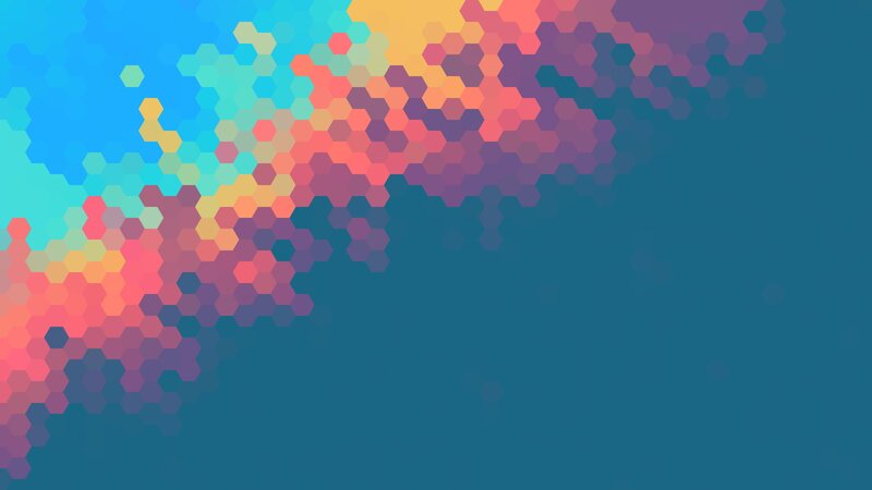 Colorful Hexagon Pattern — Blue
