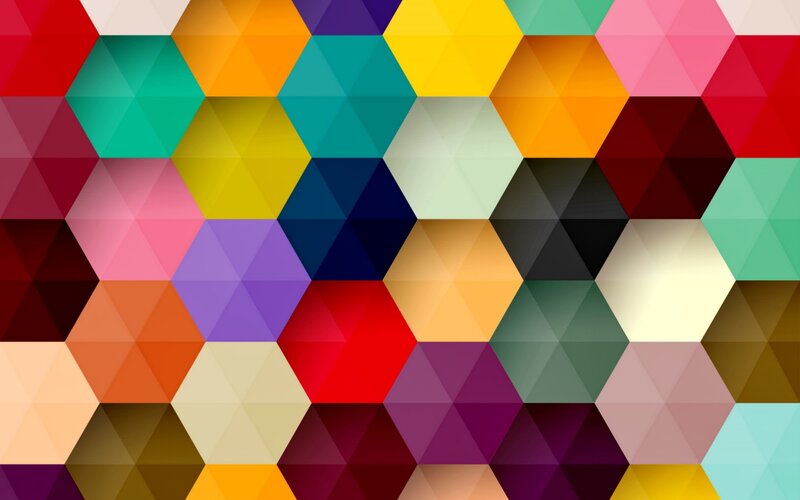 Colorful Hexagon Pattern — Red, Vibrant