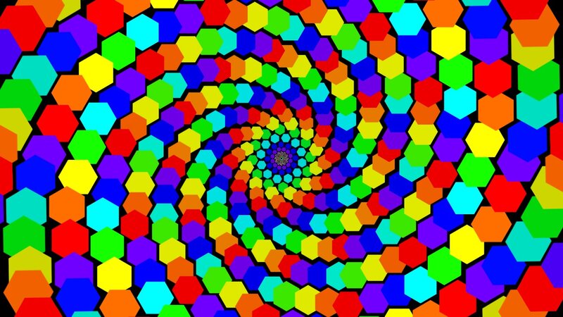 colorful hexagon spiral pattern