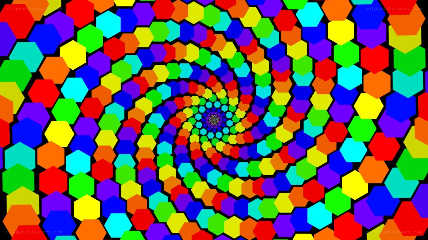 colorful hexagon spiral pattern