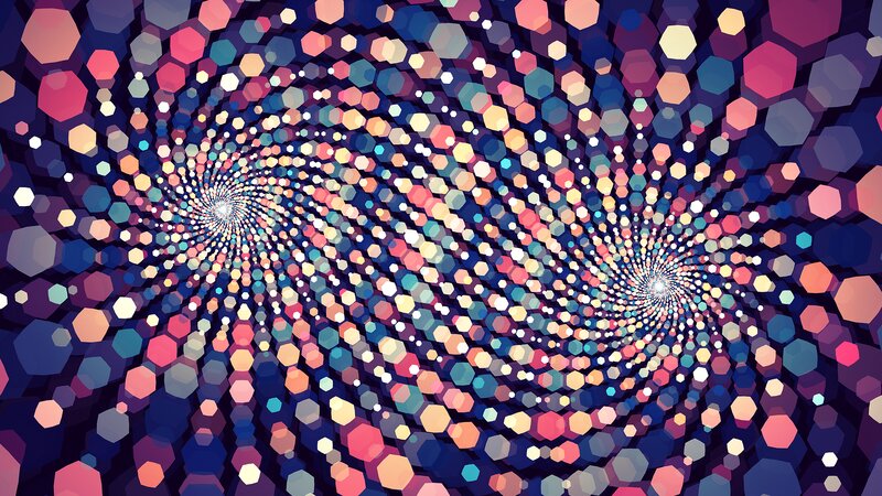 Colorful Hexagonal Spiral — Blue