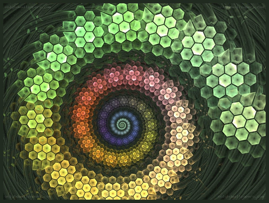 Colorful hexagonal spiral