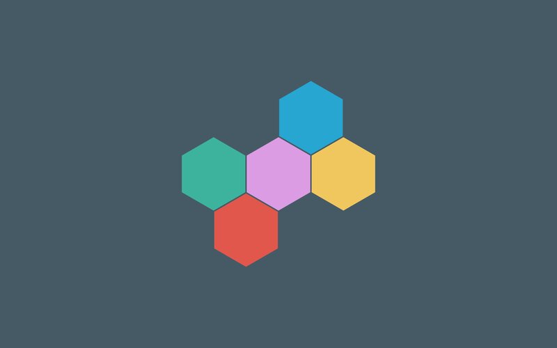 Colorful Hexagons — Blue