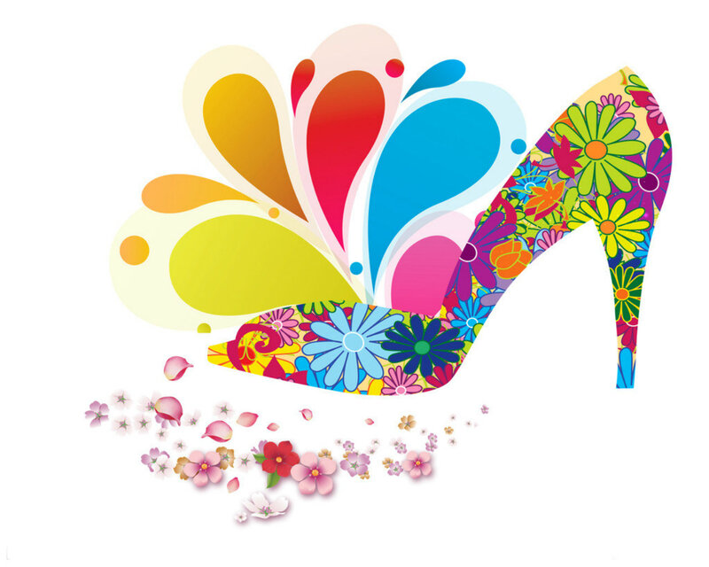 Colorful High-heeled Shoe — Multicolor