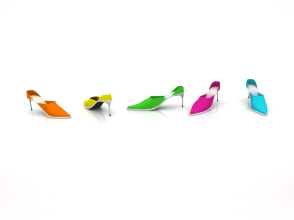 colorful high-heeled shoes