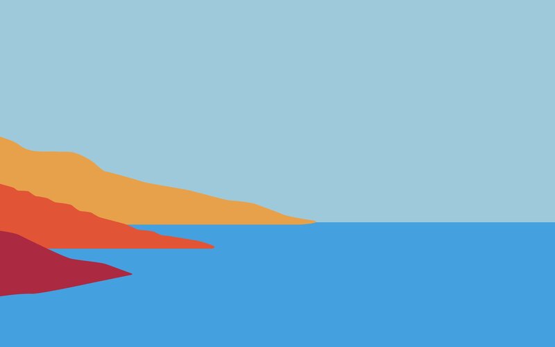 Colorful Hills by Sea