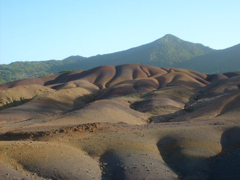 Colorful hills in Mauritius