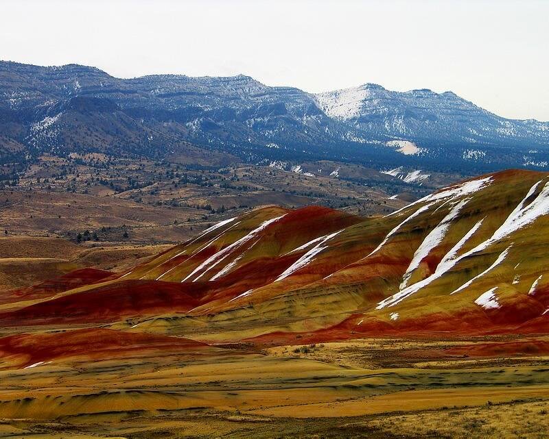 Colorful Hills with Snow