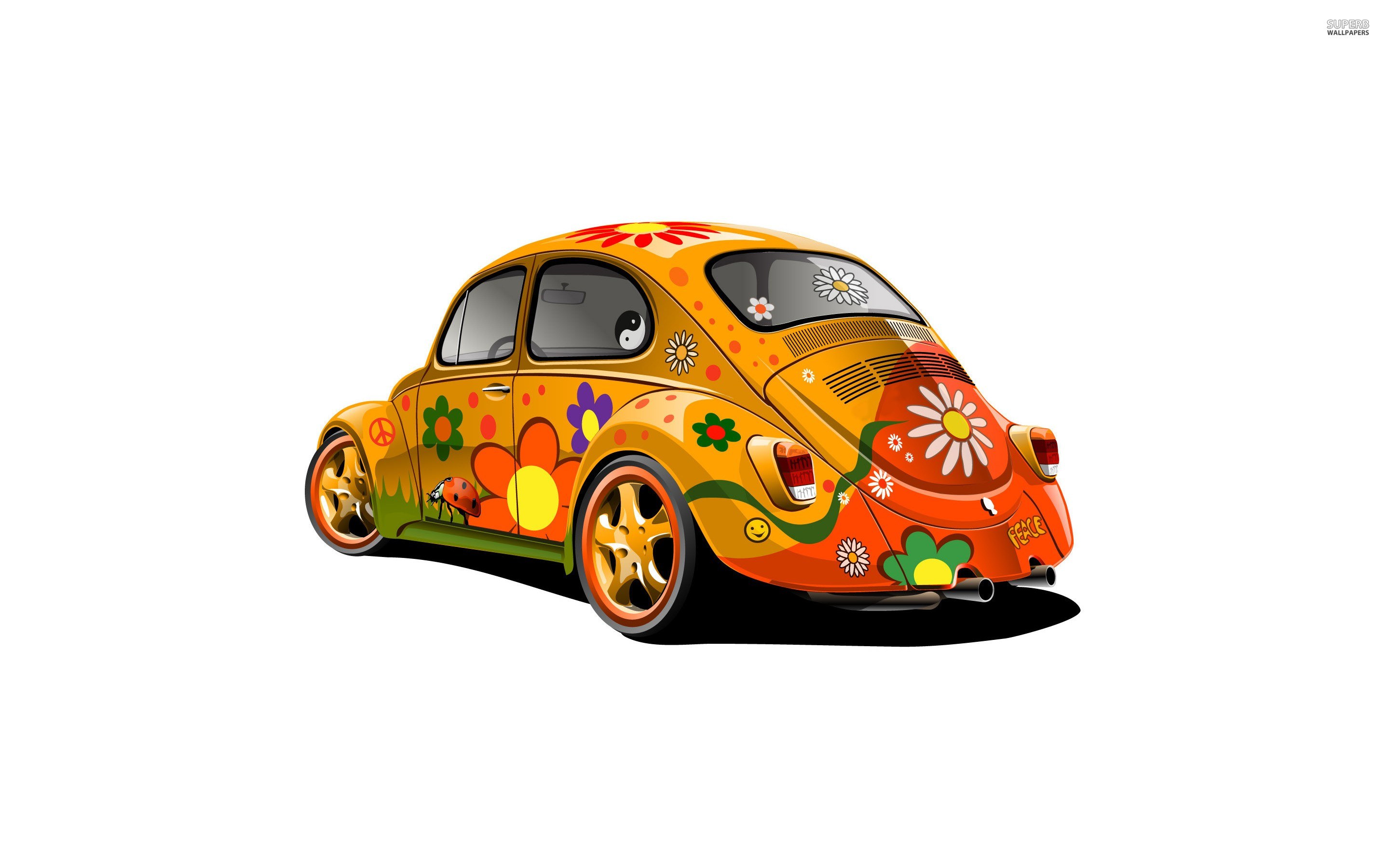 colorful hippie car
