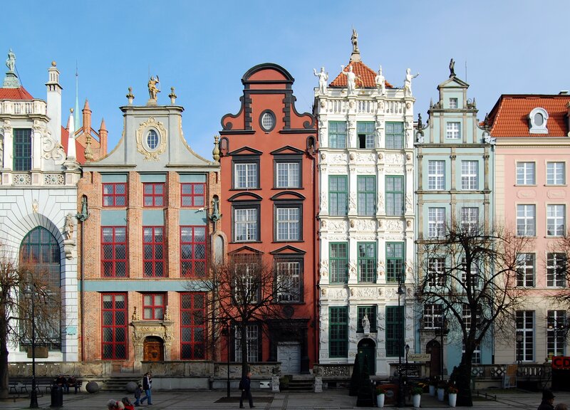 Colorful historic buildings in Gdansk
