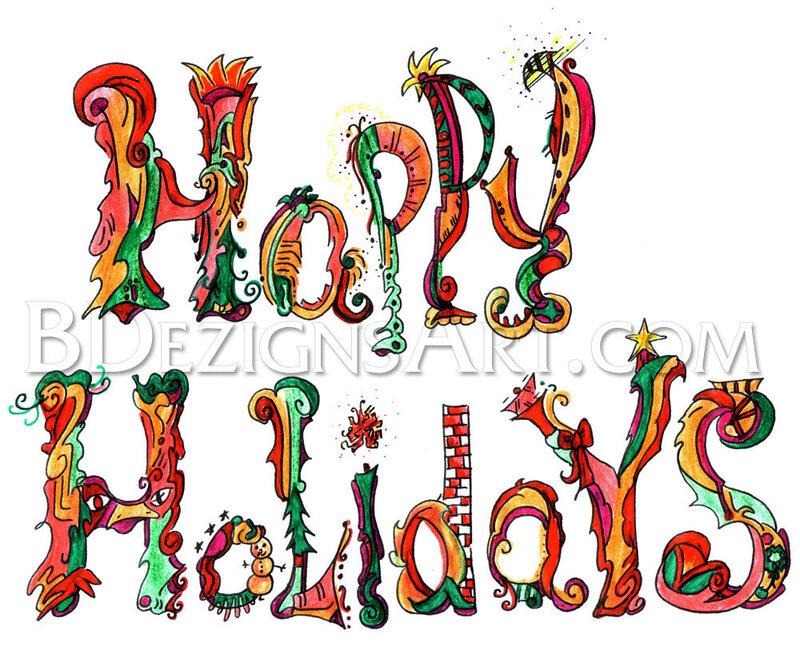 Colorful Holiday Lettering