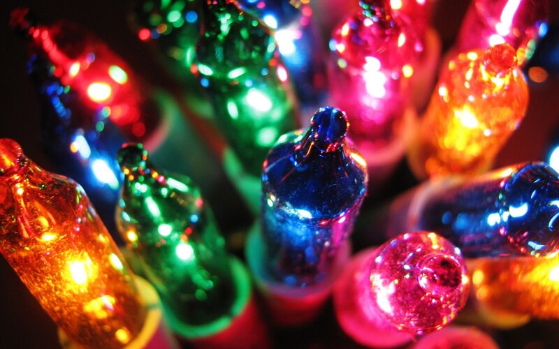colorful holiday light bulbs