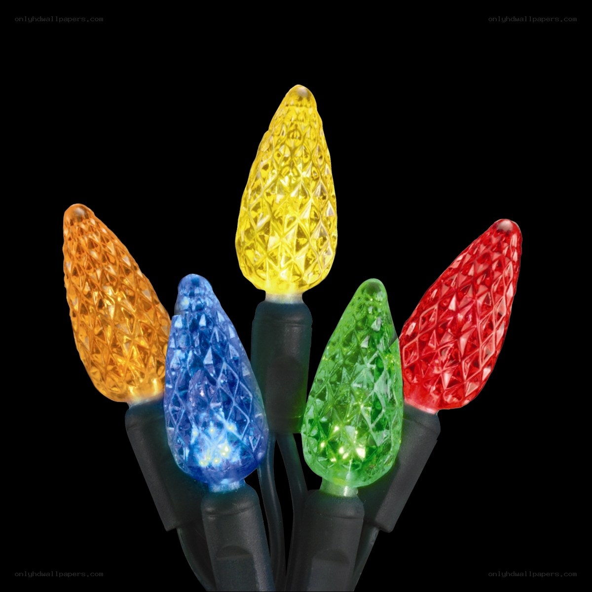 colorful holiday light bulbs