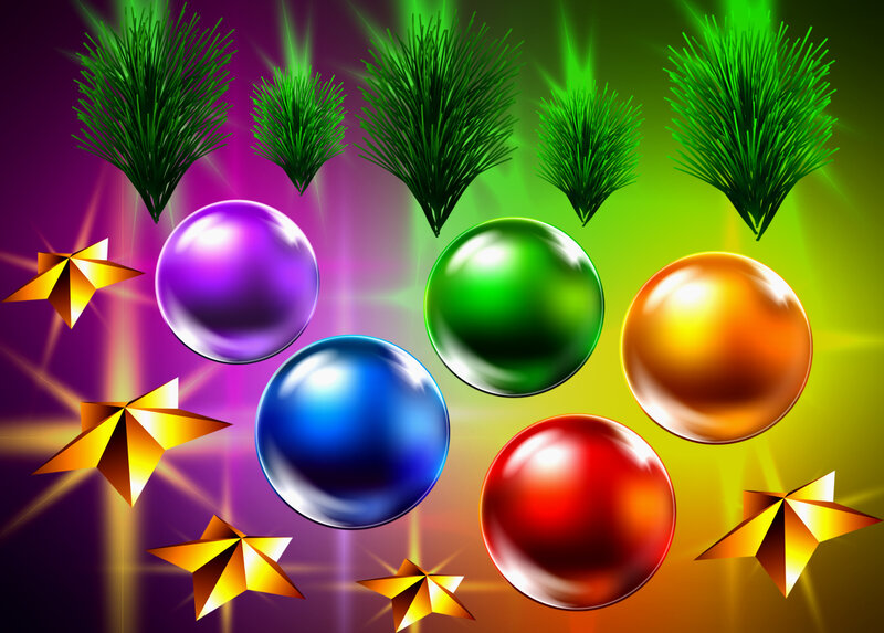 Colorful Holiday Ornaments — Purple