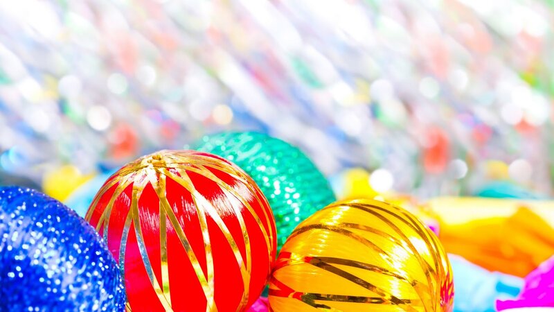 Colorful Holiday Ornaments — Red, Festive