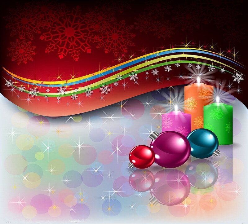 Colorful Holiday Ornaments — Red, Festive, Winter