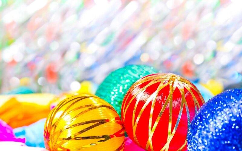 Colorful Holiday Ornaments — Red
