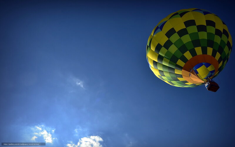 Colorful hot air balloon in sky